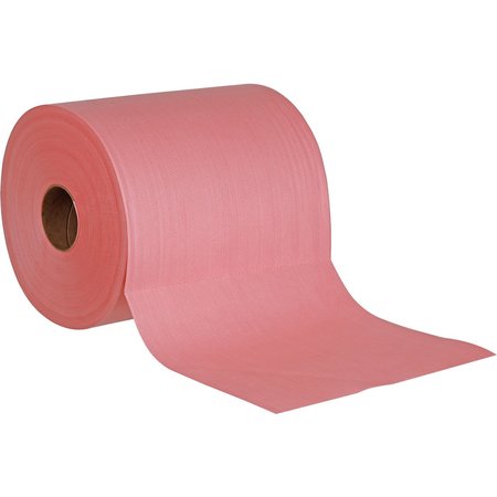 GLOBAL INDUSTRIAL Quick Rags Heavy Duty Jumbo Roll, Red, 475 Sheets/Roll 670205